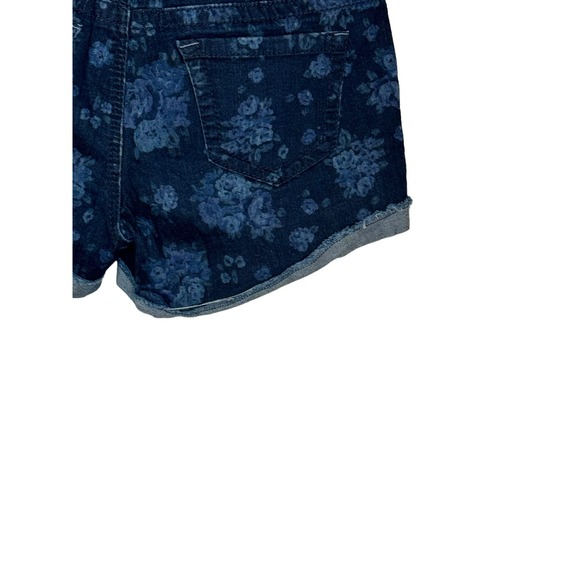 Maurices Womens Shorts Floral Stretch Denim Cotton Blend Cuff Raw Hem Blue 5/6 - Picture 5 of 8